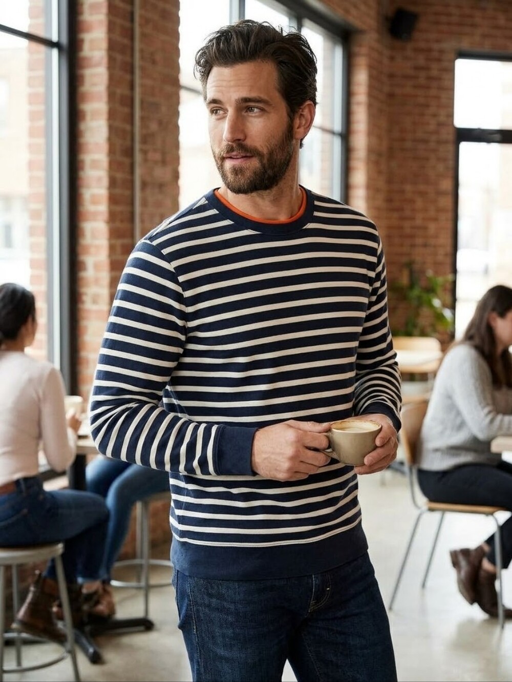Brooks Brothers Cotton Striped Crewneck Sweater